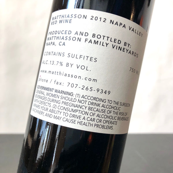 2012 Matthiasson Napa Valley Red California, USA