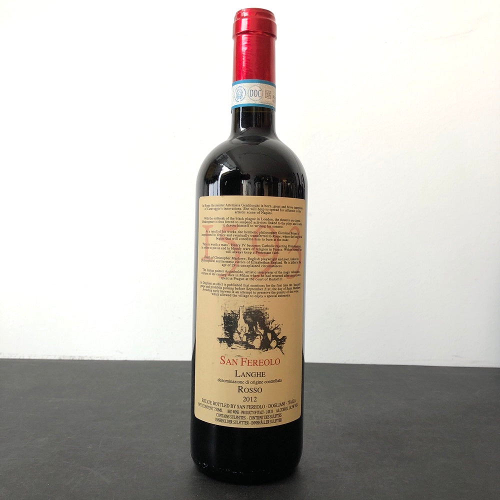 2012 San Fereolo '1593' Rosso Langhe Piedmont, Italy