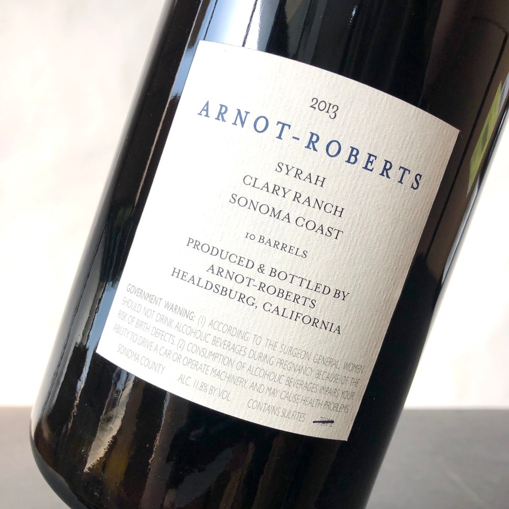 2013 Arnot-Roberts Clary Ranch Syrah Sonoma Coast, USA 1.5L Magnum
