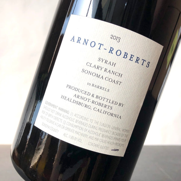 2013 Arnot-Roberts Clary Ranch Syrah Sonoma Coast, USA 1.5L Magnum