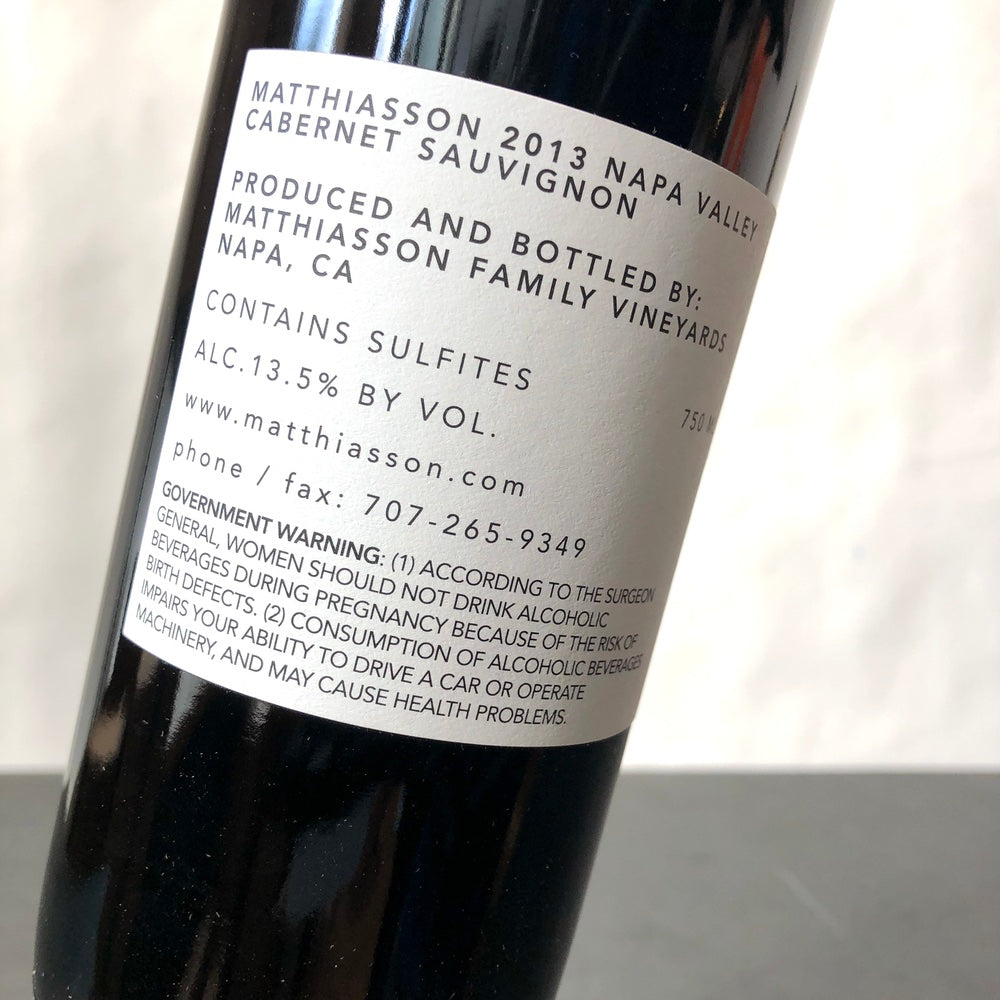 2013 Matthiasson Cabernet Sauvignon, Napa Valley, USA