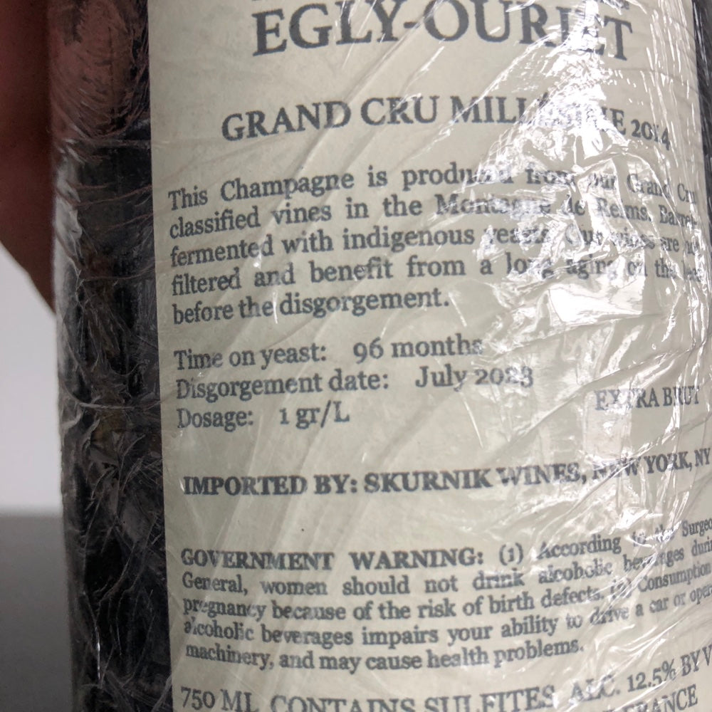 2014 Egly-Ouriet Grand Cru Brut Millesime Champagne, France