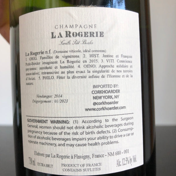 2014 La Rogerie 'Heroine' Blanc de Blancs Grand Cru Extra Brut Millesime, Champagne, France