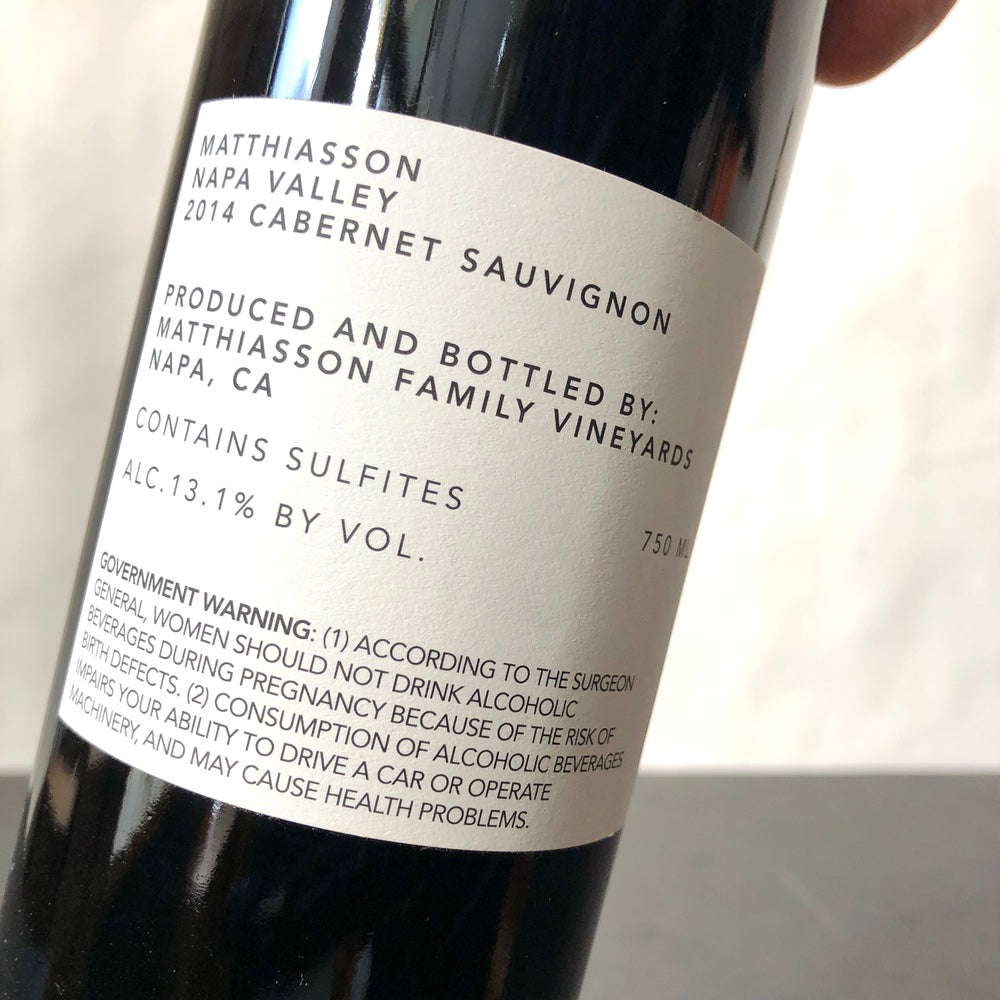 2014 Matthiasson Cabernet Sauvignon, Napa Valley, USA
