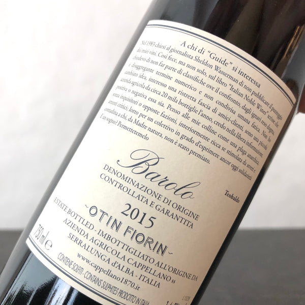 2015 Cappellano Otin Fiorin Pie Franco Barolo DOCG, Italy