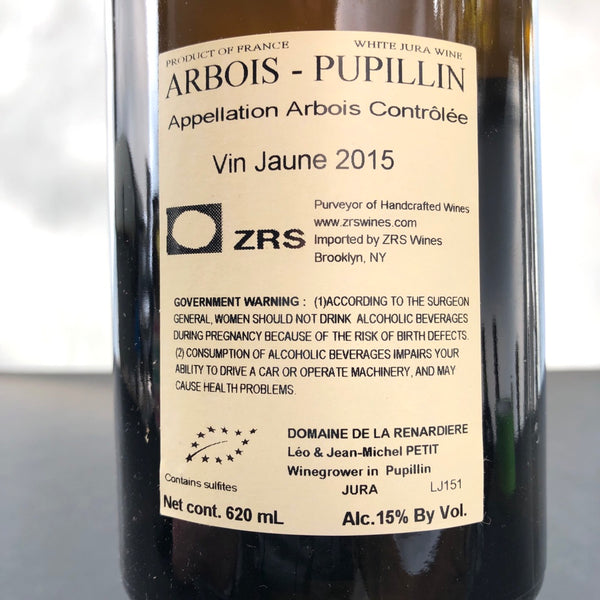 2015 Domaine de la Renardiere Arbois-Pupillin Vin Jaune, Jura, France