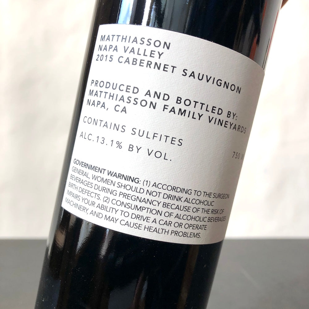 2015 Matthiasson Cabernet Sauvignon, Napa Valley, USA