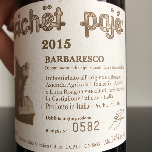 2015 Roagna Crichet Paje, Barbaresco DOCG, Italy