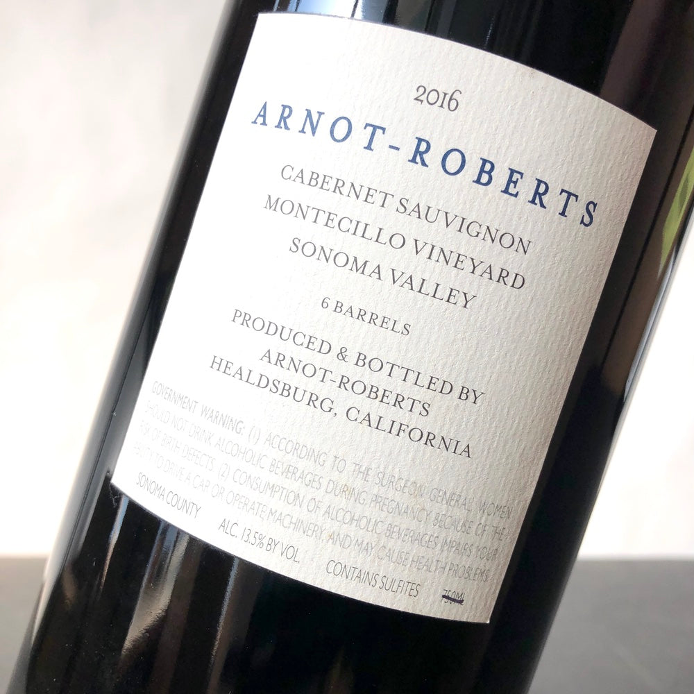 2016 Arnot-Roberts Montecillo Vineyard Cabernet Sauvignon Sonoma Valley, USA 1.5L Magnum