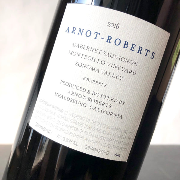 2016 Arnot-Roberts Montecillo Vineyard Cabernet Sauvignon Sonoma Valley, USA 1.5L Magnum