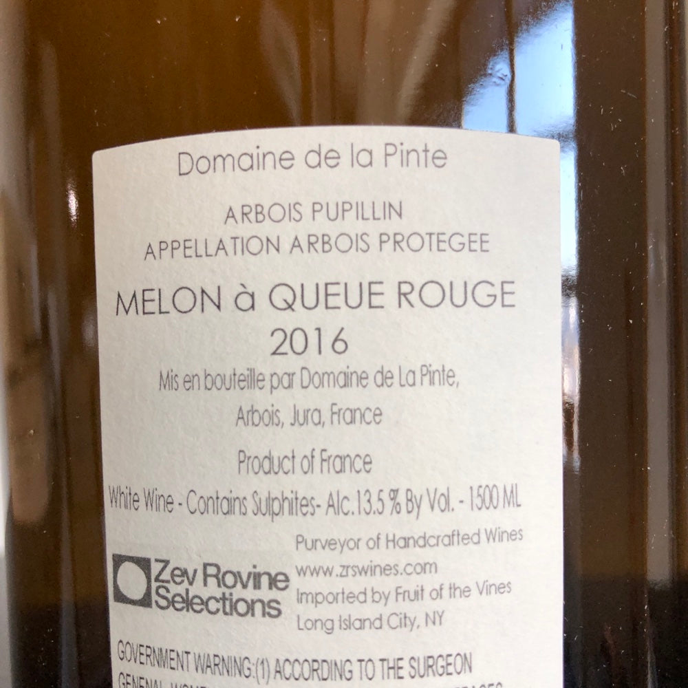 2016 Domaine de La Pinte Melon a Queue Rouge Arbois Pupillin 1.5L Magnum, Jura, France