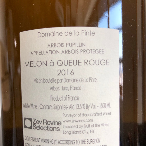 2016 Domaine de La Pinte Melon a Queue Rouge Arbois Pupillin 1.5L Magnum, Jura, France