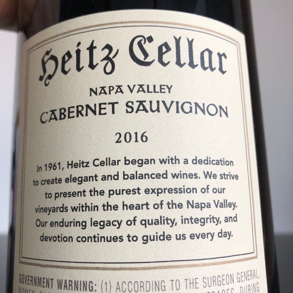 2016 Heitz Cellar Cabernet Sauvignon 1.5L Magnum, Napa Valley, USA – Leon &  Son Wine and Spirits