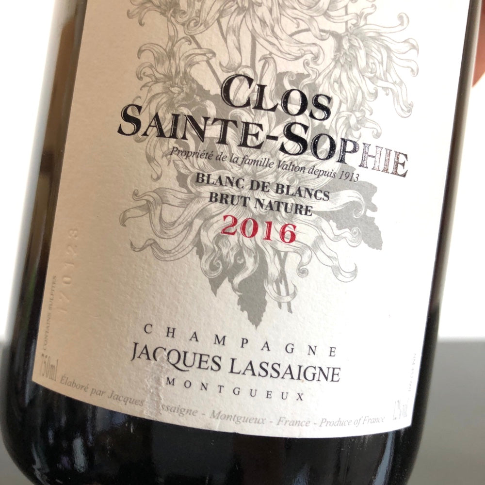 2016 Jacques Lassaigne Clos Sainte-Sophie Blanc de Blancs Brut Nature, Champagne, France