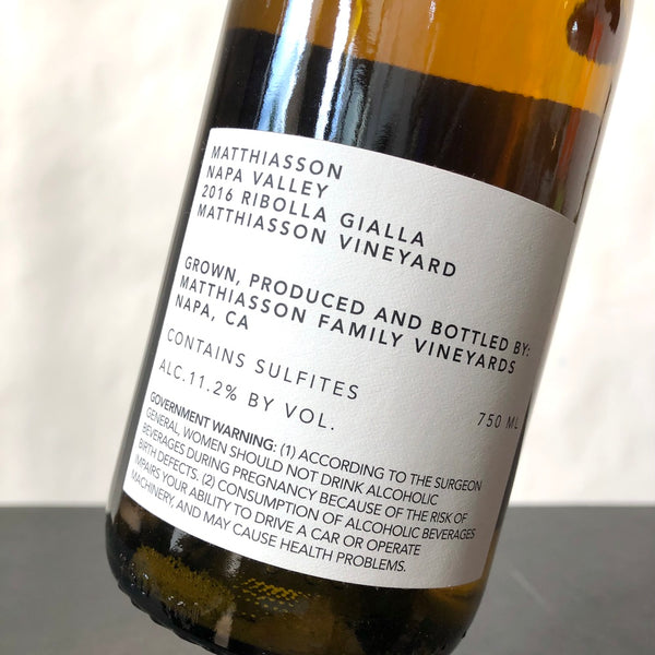 2016 Matthiasson-  Matthiasson Vineyard Ribolla Gialla, Napa Valley, USA