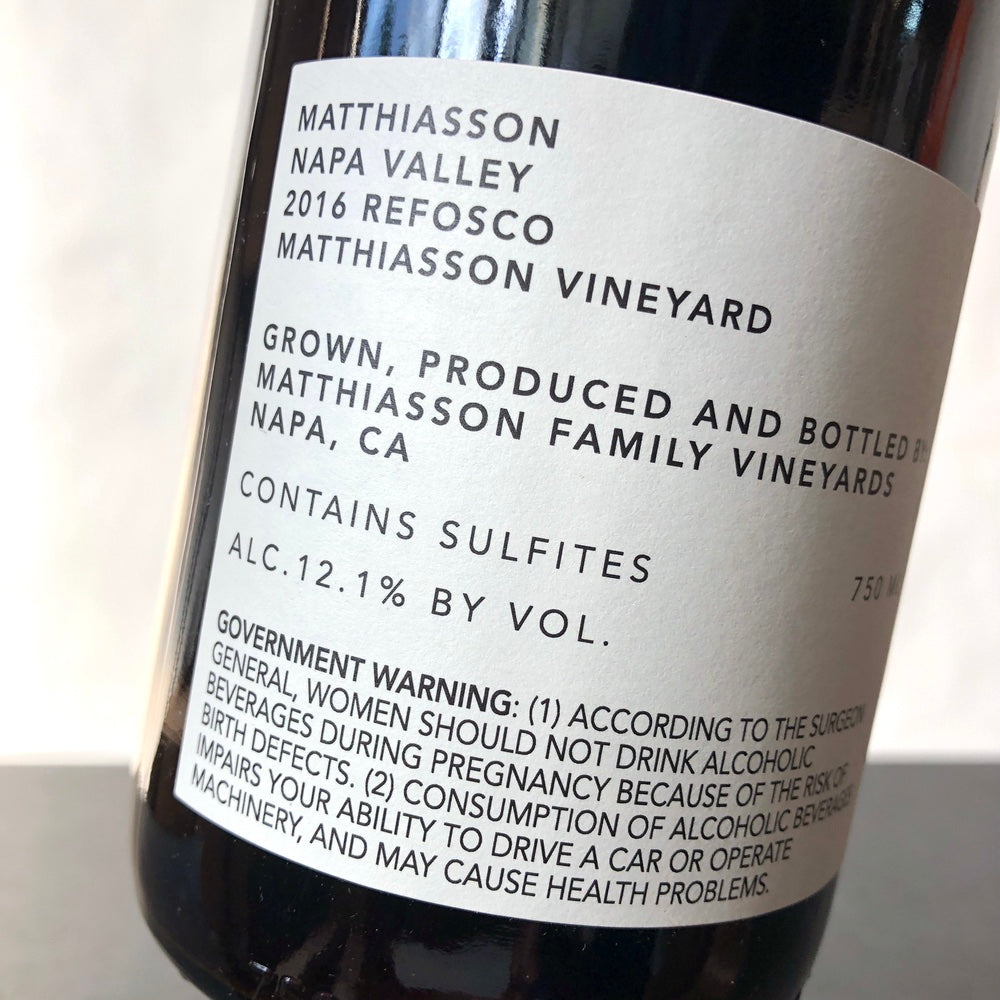 2016 Matthiasson Refosco, Napa Valley, USA