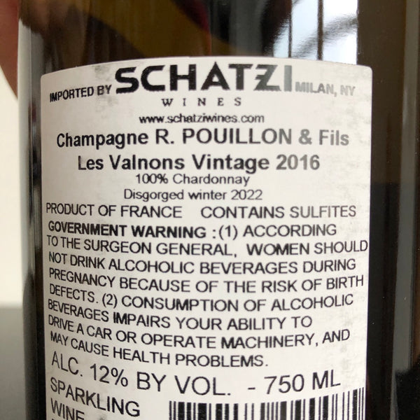 2016 R. Pouillon & Fils, Les Valnons Grand Cru Extra Brut, Champagne, France