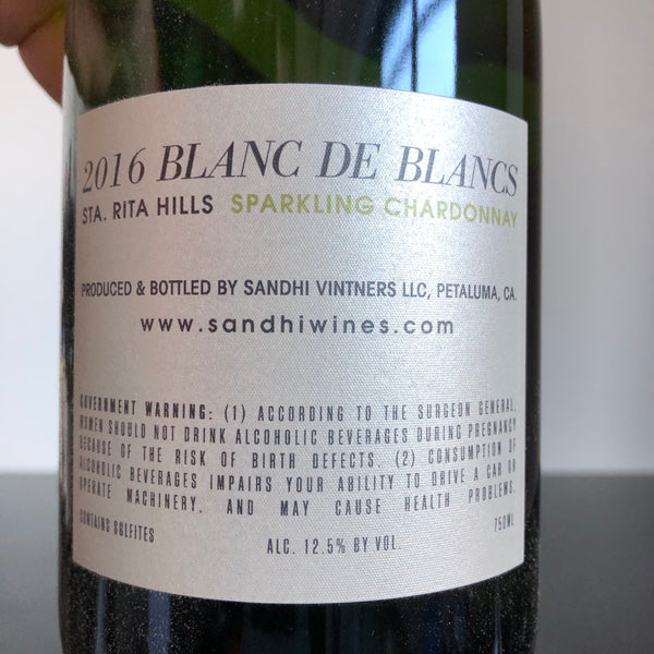 2016 Sandhi Blanc de Blancs, Sta Rita Hills, Santa Barbara County, USA