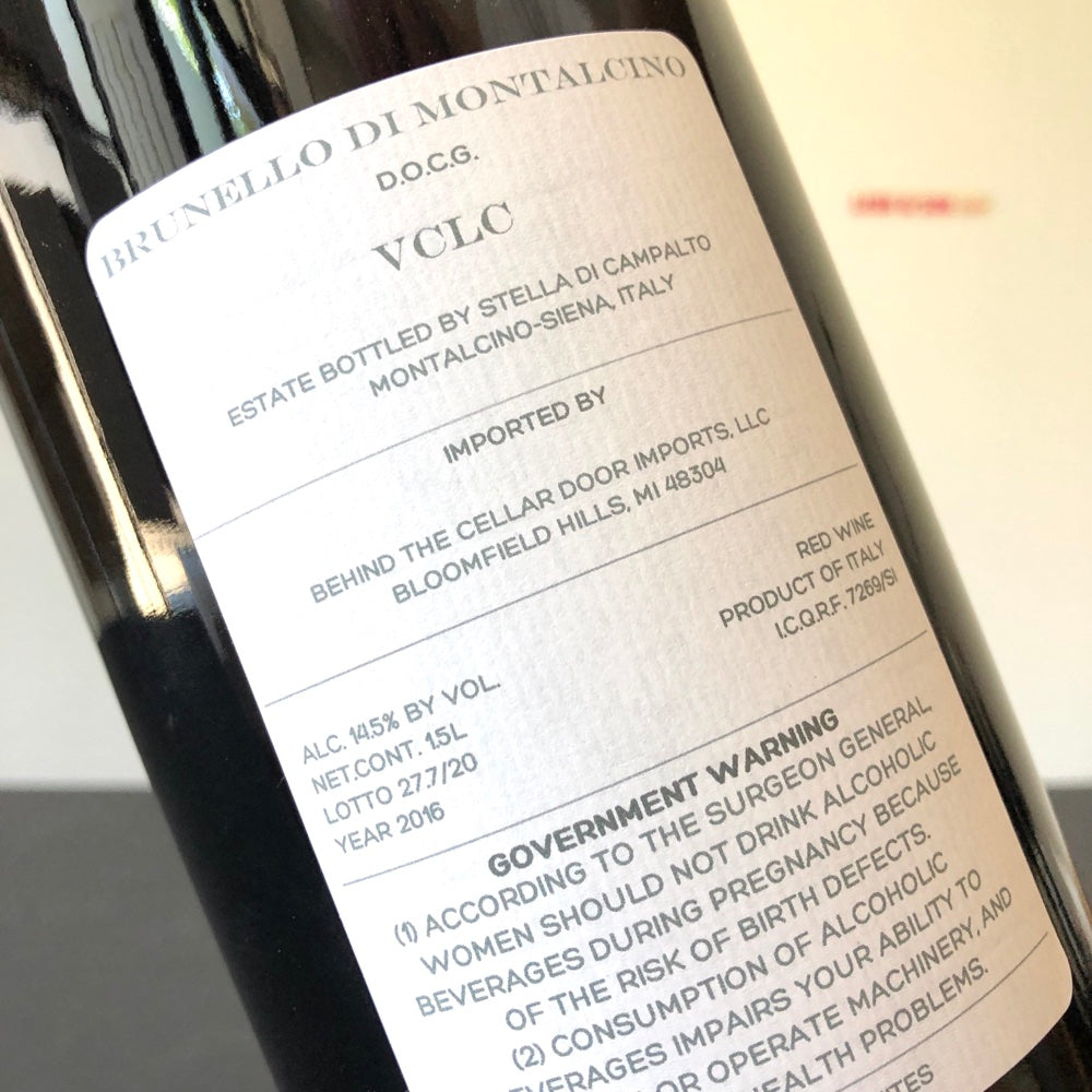 2016 Stella di Campalto 'VCLC' Brunello di Montalcino Riserva DOCG 1.5L, Tuscany, Italy