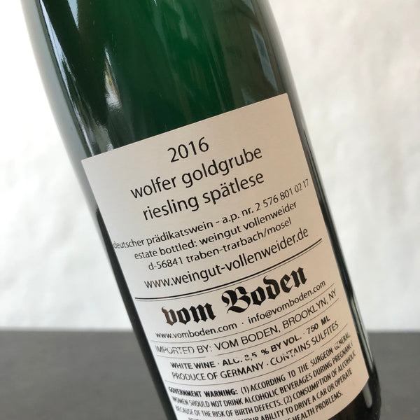 2016 Vollenweider Riesling Goldgrube Spätlese, Mosel, Germany