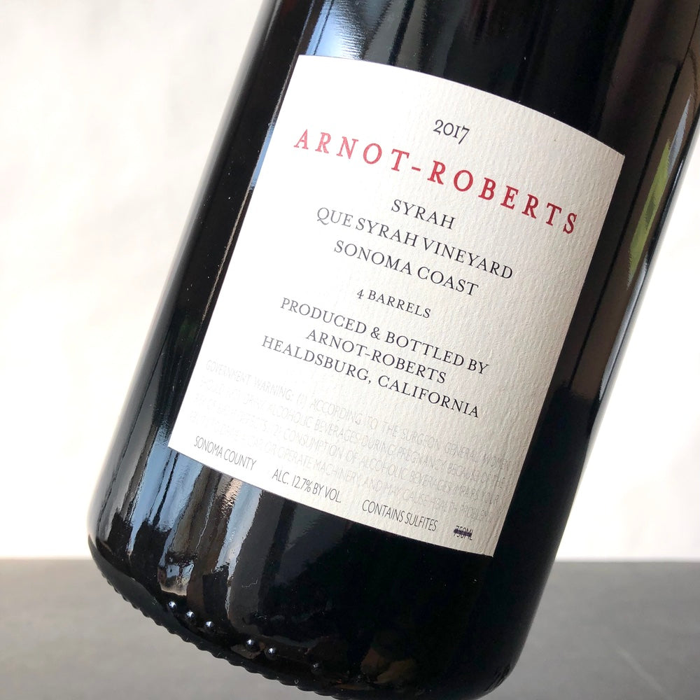 2017 Arnot-Roberts 'Que Syrah Vineyard' Syrah Sonoma Coast, USA 1.5L Magnum