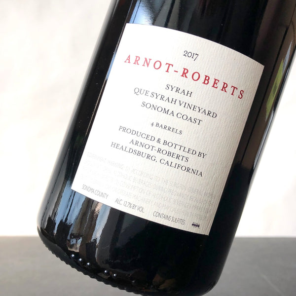 2017 Arnot-Roberts 'Que Syrah Vineyard' Syrah Sonoma Coast, USA 1.5L Magnum