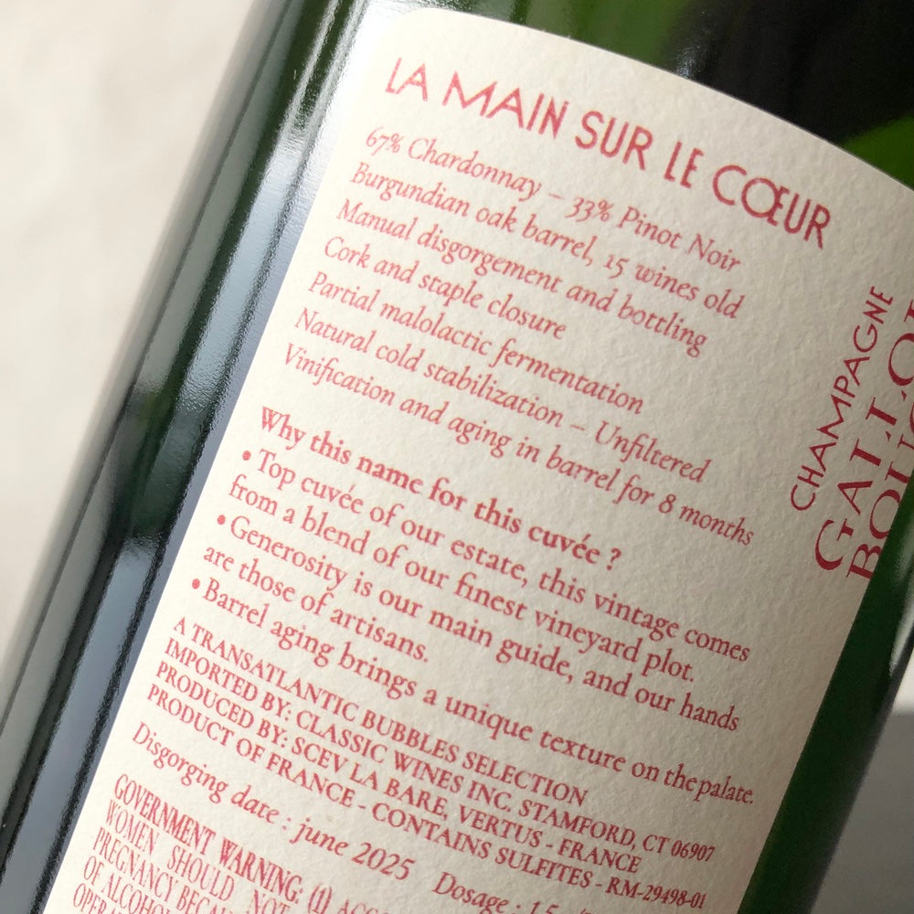 2017 Gallois-Bouché“ La Main Sur le Coeur” Brut, Champagne, France