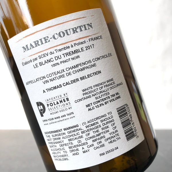 2017 Marie Courtin Coteaux Champenois Blanc du Tremble