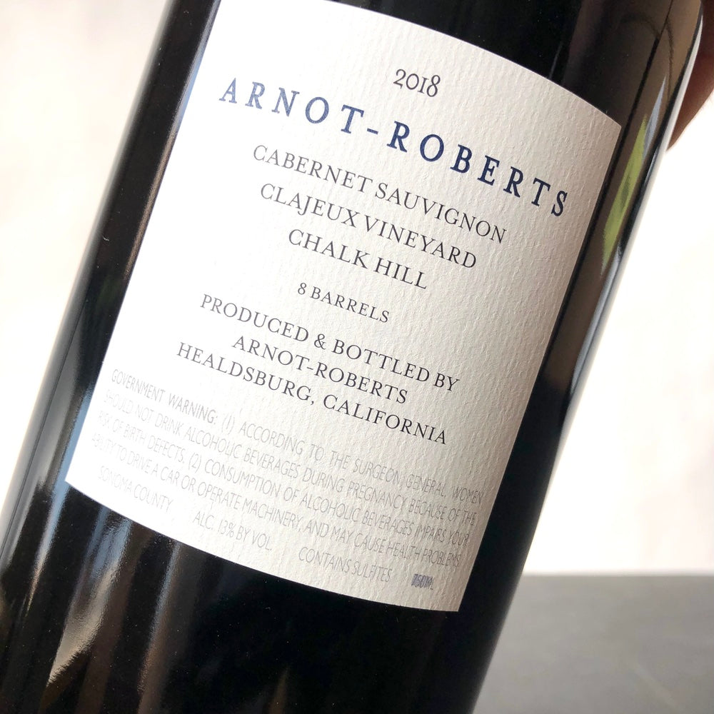 2018 Arnot-Roberts Clajeux Vineyard Cabernet Sauvignon Chalk Hill, USA 1.5L Magnum