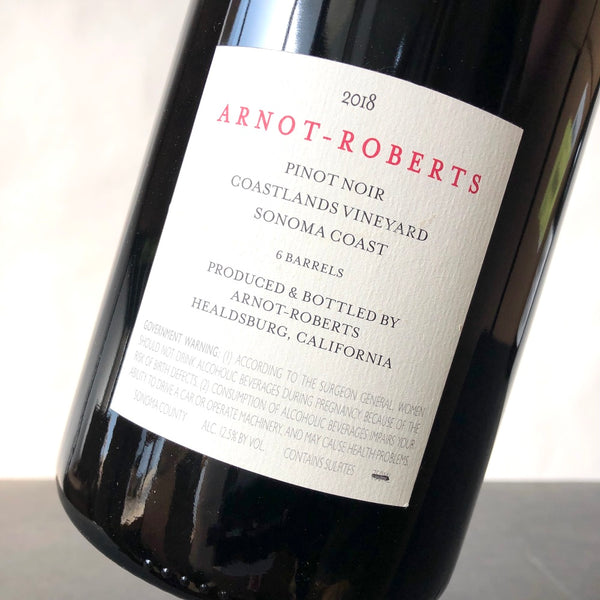 2018 Arnot-Roberts Coastlands Vineyard Pinot Noir, Sonoma Coast, USA 1.5L Magnum