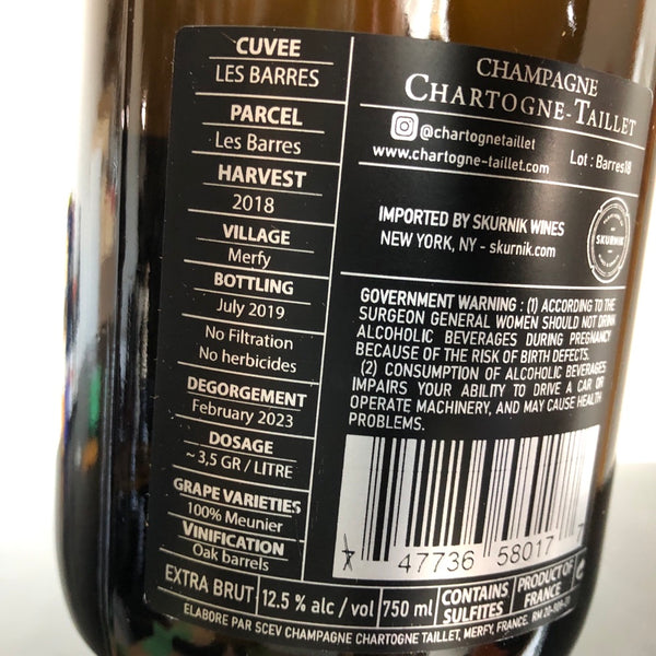 2018 Chartogne-Taillet Les Barres Extra Brut Champagne, France