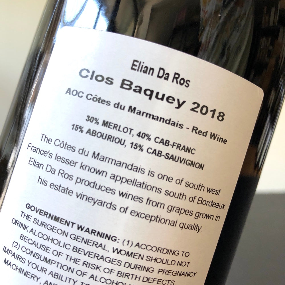 2018 Domaine Elian Da Ros Clos Baquey, Cotes du Marmandais, France