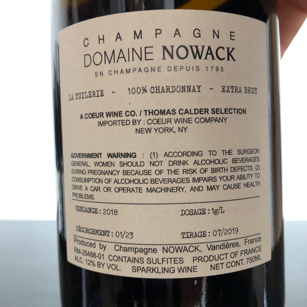 2018 Domaine Nowack 'La Tuilerie' Chardonnay Extra Brut Champagne, France