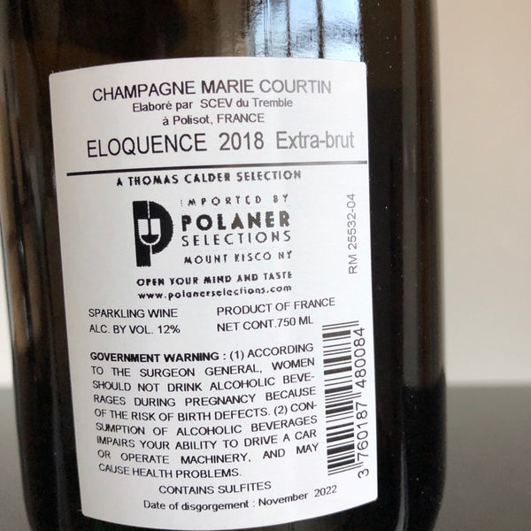 2018 Marie Courtin, Eloquence Blanc de Blancs Extra Brut, Champagne, France