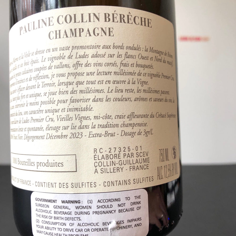 2018 Pauline Collin Bereche Vieilles Vignes Ludes Premier Cru, Champagne, France