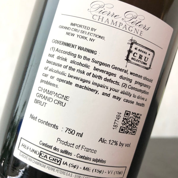 2018 Pierre Peters Cuvee Speciale 'Les Chetillons' Blanc de Blancs Grand Cru Brut Champagne, France