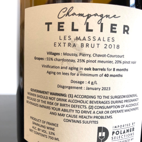 2018 Tellier 'Les Massales' Extra Brut Millesime Champagne, France
