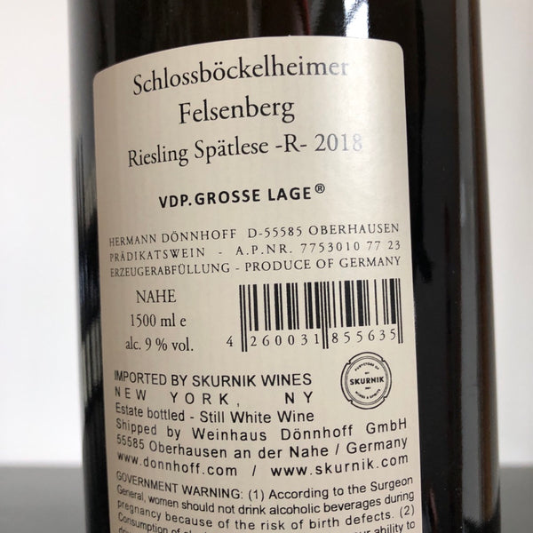 2018 Weingut Donnhoff Schlossböckelheimer Felsenberg 'R' Riesling Spätlese 1.5L Magnum