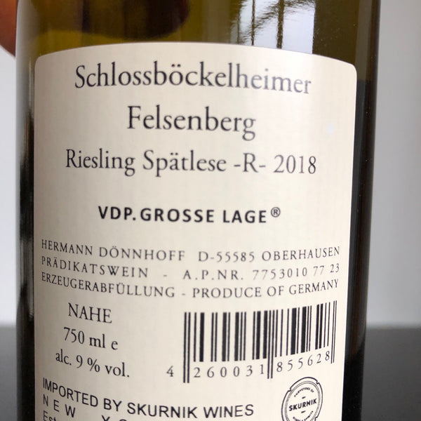 2018 Weingut Donnhoff Schlossböckelheimer Felsenberg 'R' Riesling Spätlese