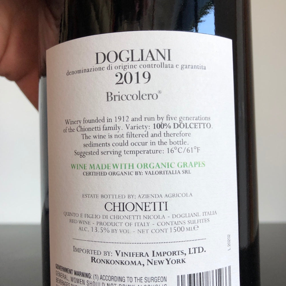 2019 Chionetti Briccolero, Dolcetto di Dogliani 1.5L Magnum DOCG