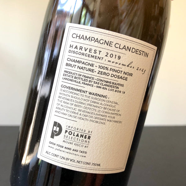 2019 Clandestin Boreal Blanc De Noir Brut Nature, Champagne, France