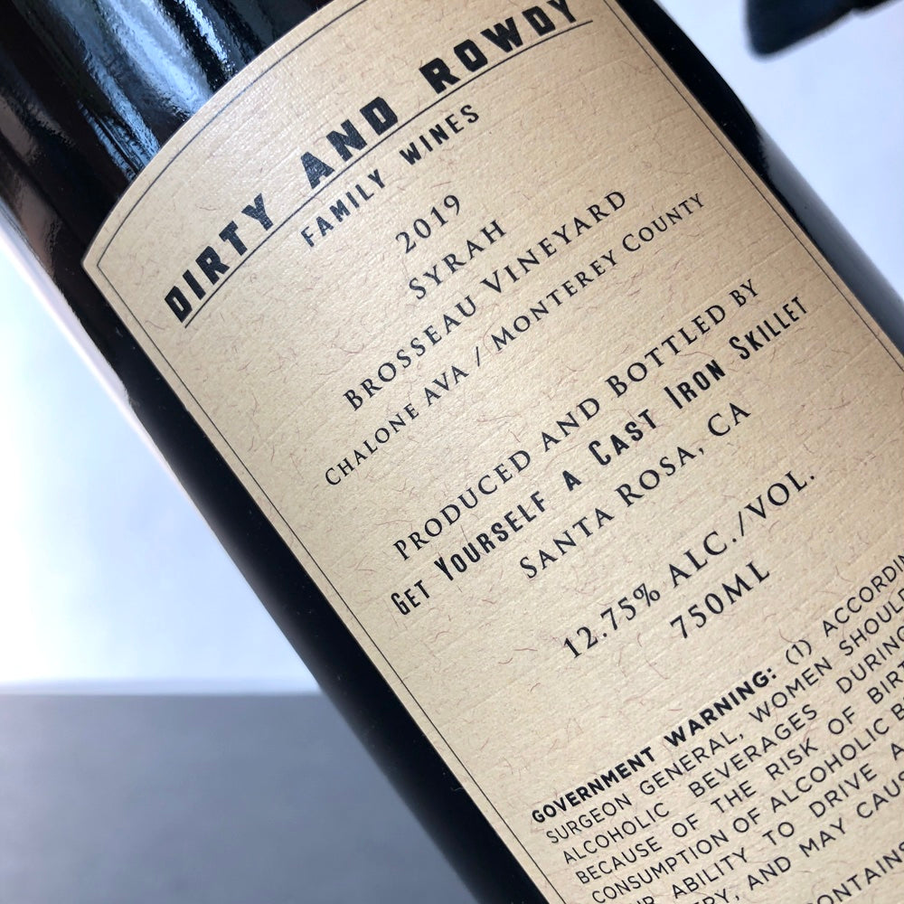 2019 Dirty & Rowdy Winery Brousseau Vineyard Syrah, Chalone, USA