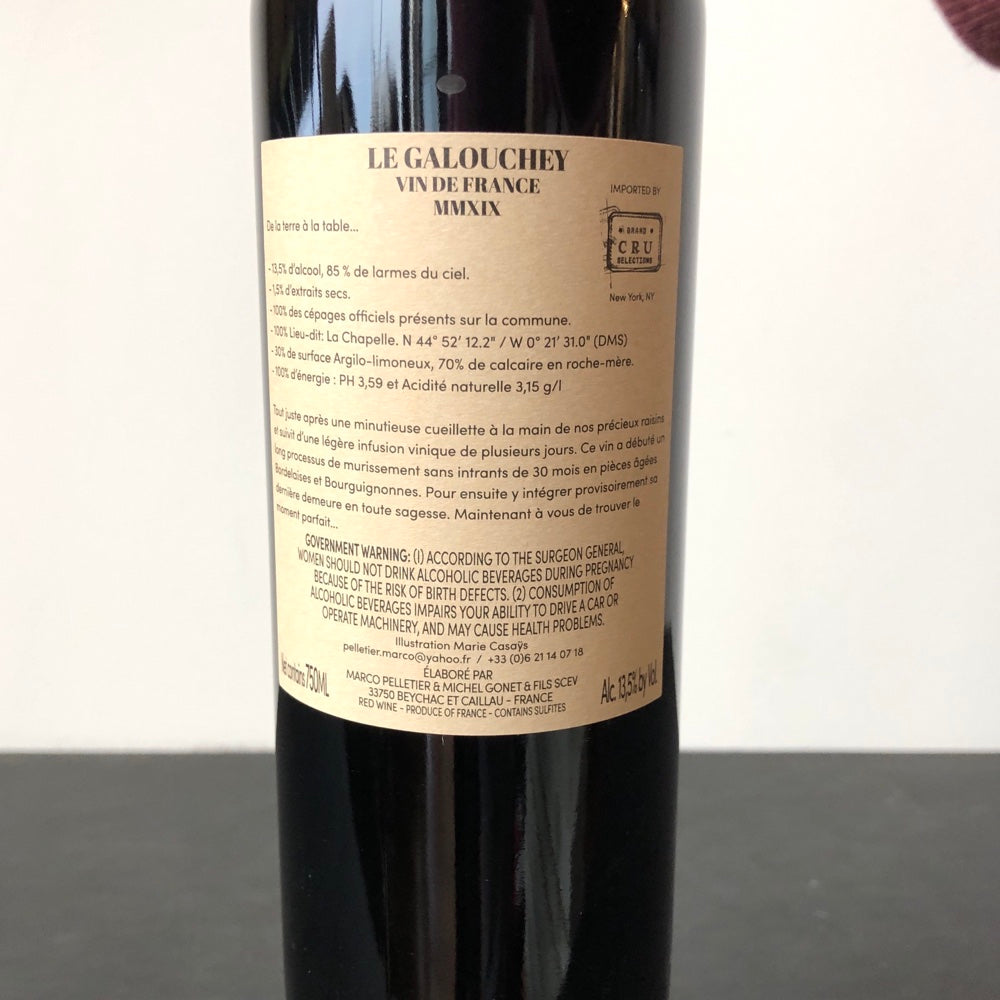 2019 Domaine de Galouchey 'Vin de Jardin', Bordeaux, France