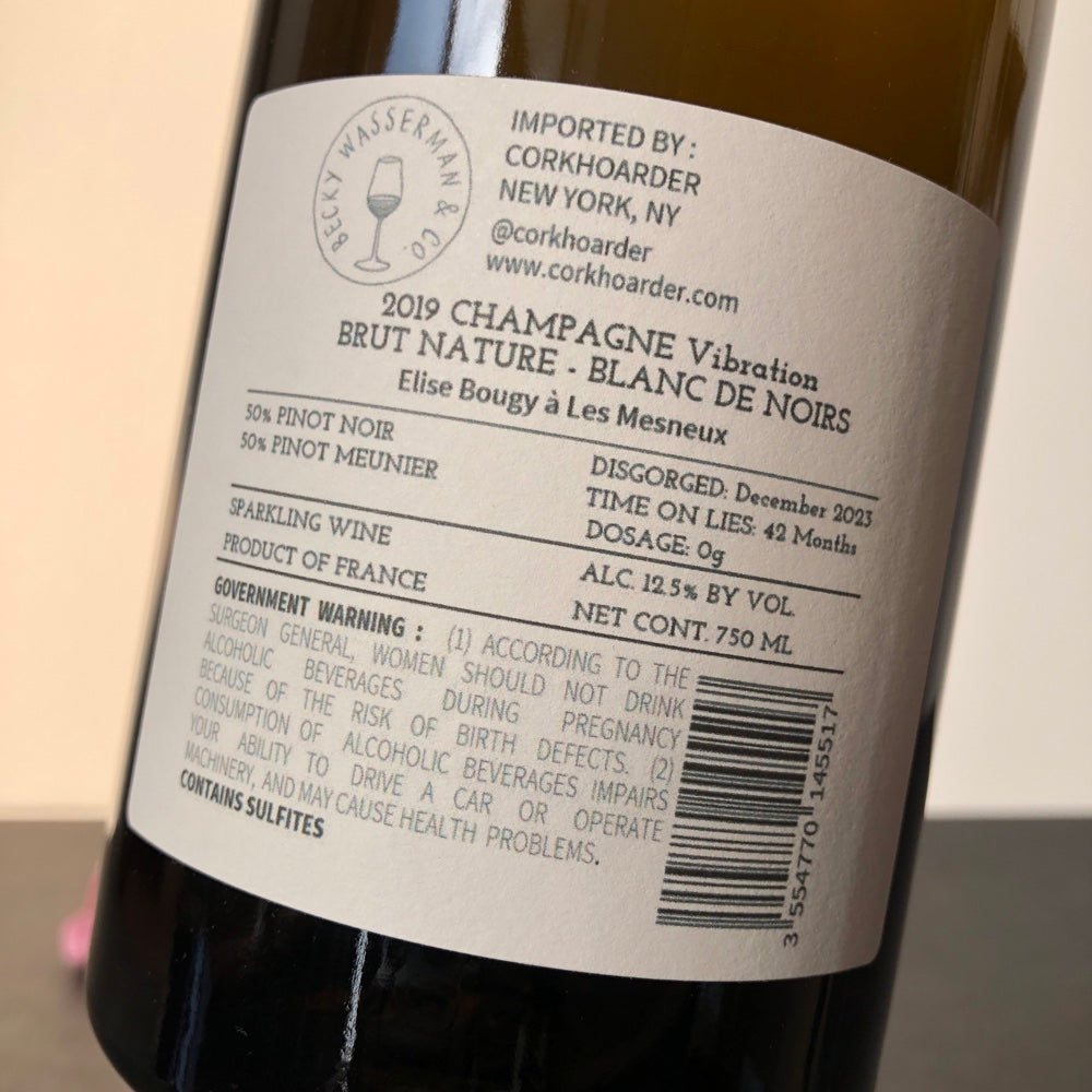 2019 Elise Bougy, Vibration MX Premier Cru, Les Mesneux – Leon