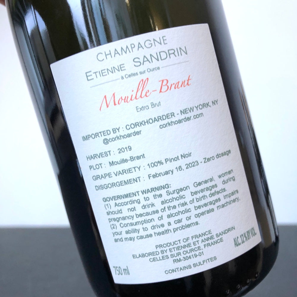 2019 Etienne Sandrin Mouille-Brant Extra Brut, Champagne, France