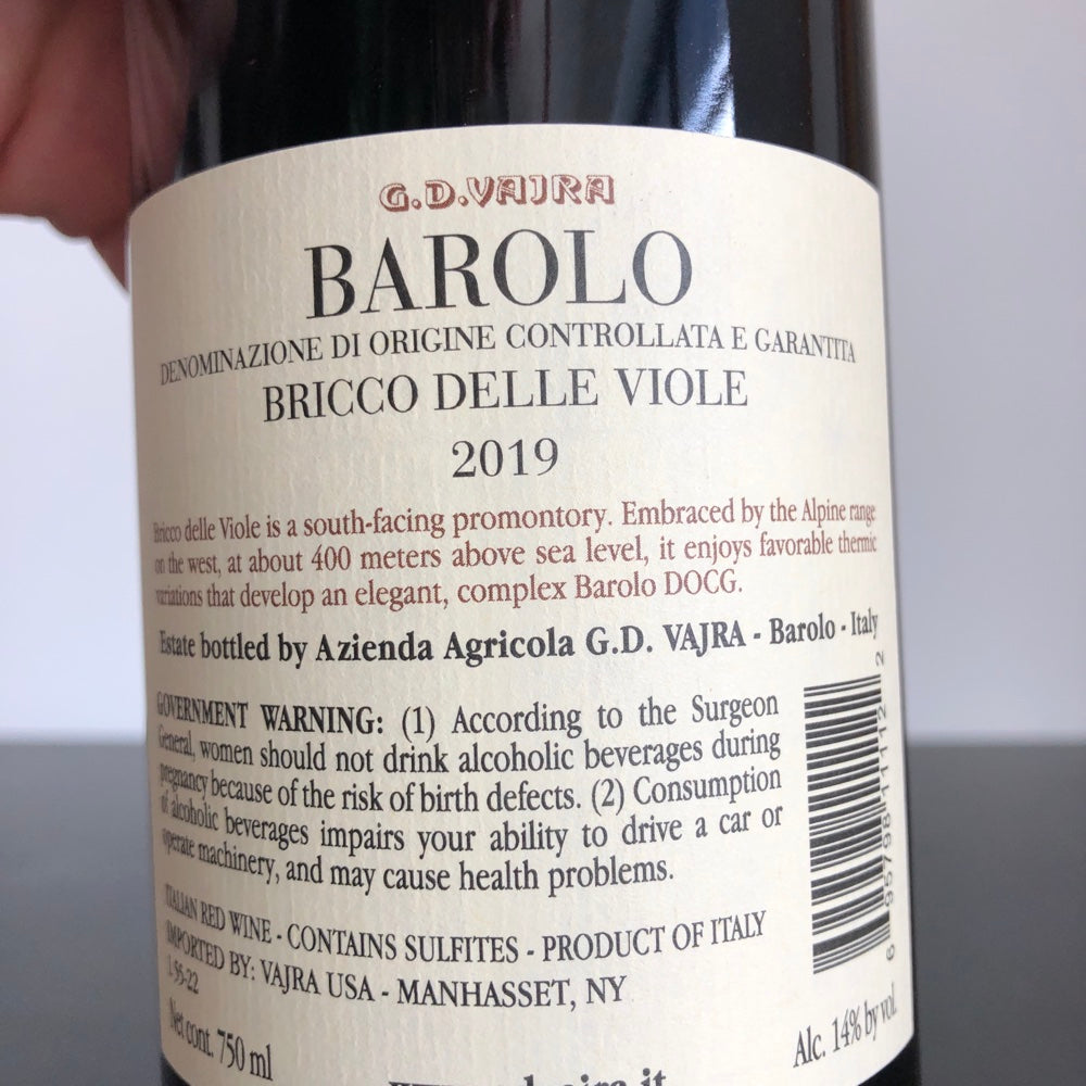 2019 G.D Vajra Bricco Delle Viole, Barolo DOCG Italy