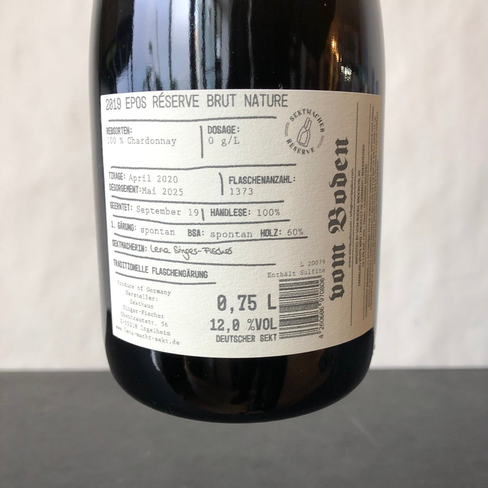 2019 Lena Sekt "Epos I." Blanc de Blancs Reserve, Extra Brut, Germany