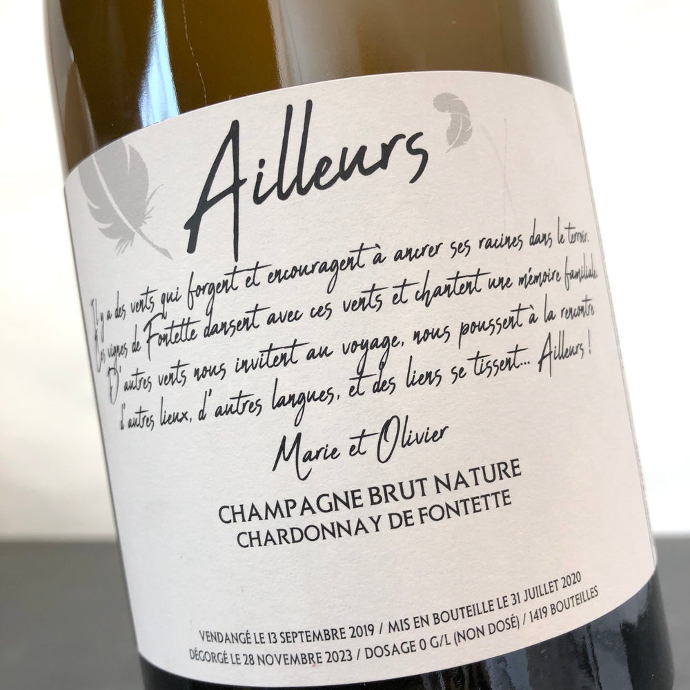 2019 Marie et Olivier Horiot 'Ailleurs' Brut Nature Champagne, France