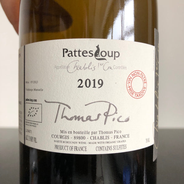 2019 Pattes Loup (Thomas Pico) Butteaux 'Mise Tardive' Chablis 1er Cru, Burgundy, France