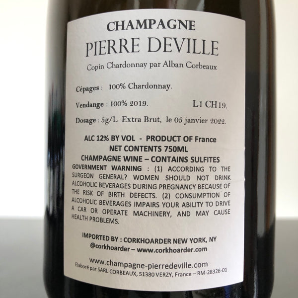 2019 Pierre Deville 'Copin' Blanc des Blancs Grand Cru Extra Brut, Champagne, France